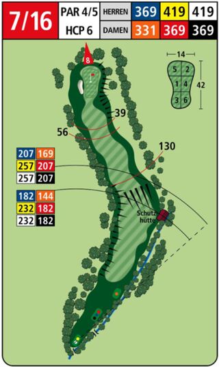 Karte Golfplatz: Weinbergkurs - Rot 7