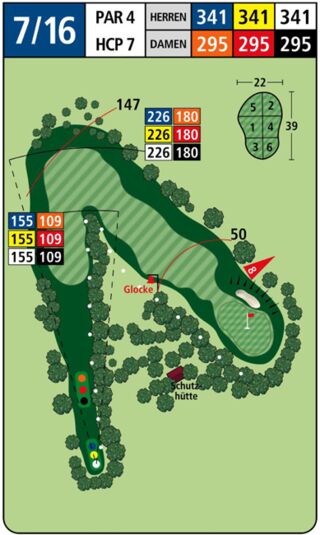 Karte Golfplatz: Schlosskurs - Blau 7