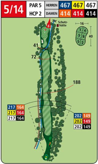 Karte Golfplatz: Weinbergkurs - Rot 5