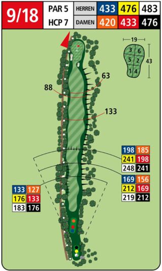 Karte Golfplatz: Weinbergkurs - Rot 9